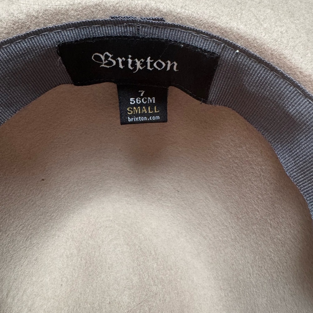 Brixton Stylish Tan Wide-Brim Hat with Gray Band - Picture 5 of 6